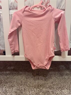 Ruffle Butts Pink Long-Sleeve Baby One-Piece